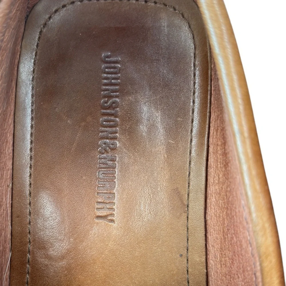 Johnston & Murphy Men's Penny Driving Loafers Moc Toe Shoes Size 8 Brown Leather - Picture 5 of 8